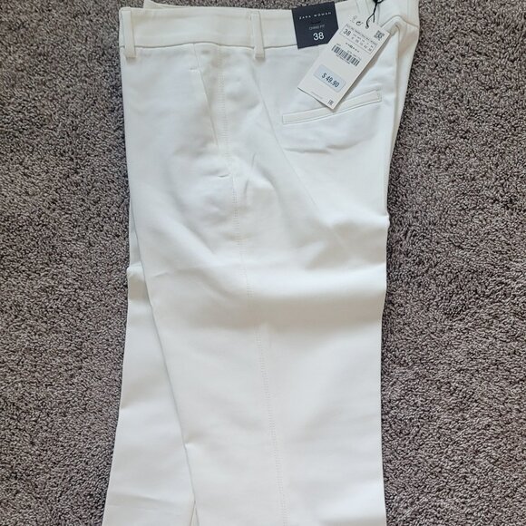 ZARA Cream Cheeno Pant Size 38/US 6  NWT - Picture 1 of 4